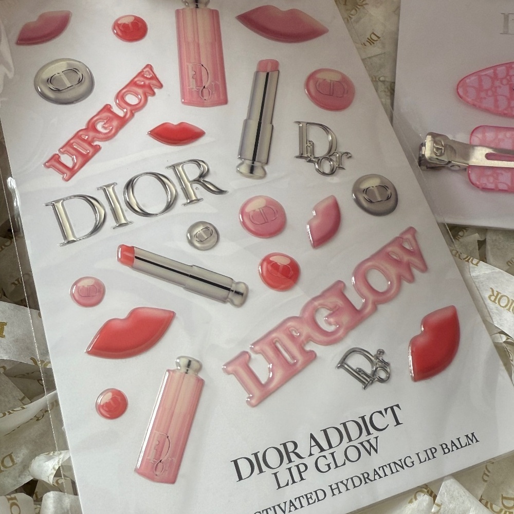 New Dior Pink Hair Clips and Dior Sticker Sheet - Picture 5 of 5